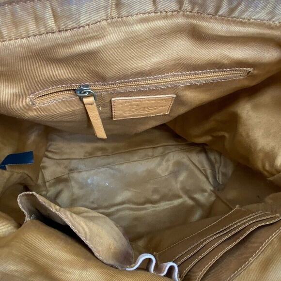 G.H. Bass Leather Purse Tan Brown Tote Bag Shoulder Bag Handbag Carryall - Picture 13 of 16